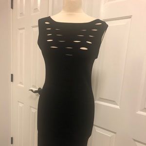 Karen Millen perfect fitted black dress Sz S